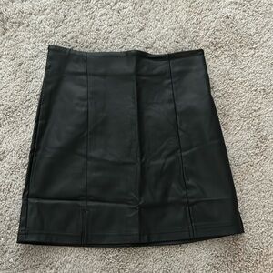 Black faux, leather skirt, petite medium